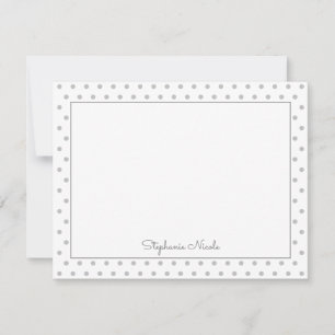 Simple Polka Light Grey Personalised Card