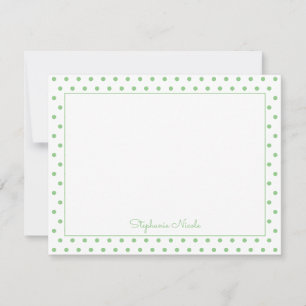 Simple Polka Sage Personalised Thin Line Border Card
