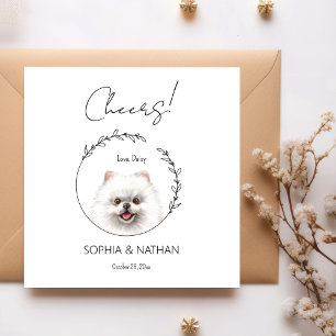 Simple Pomeranian Dog Wedding Cocktail Napkins
