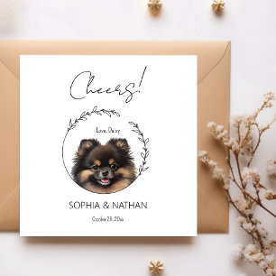 Simple Pomeranian Dog Wedding Cocktail Napkins