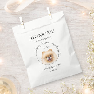 Simple Pomeranian Dog Wedding Thank You Favour Bag