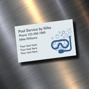 Simple Pool Service Magnetic Business Card