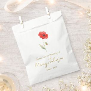 Simple Poppy Seed packet Funeral Favour Bag