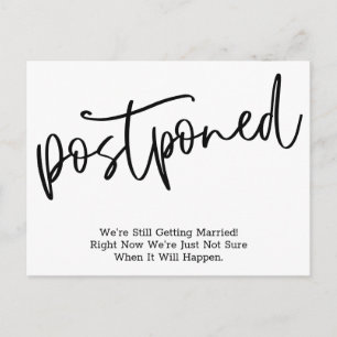 Simple Postponed Wedding Announcement Postcard