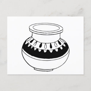 simple pottery design postcard
