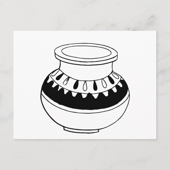 simple pottery design postcard (Front)
