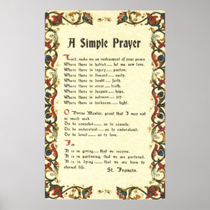 simple prayer=st. francis=pope francis=florentine poster