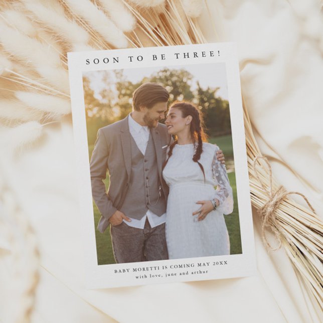 Simple Pregnancy Photo Announcement (Simple minimalist pregnancy photo announcement card.)