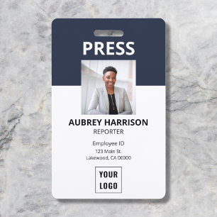 Simple Press Photo ID Badge