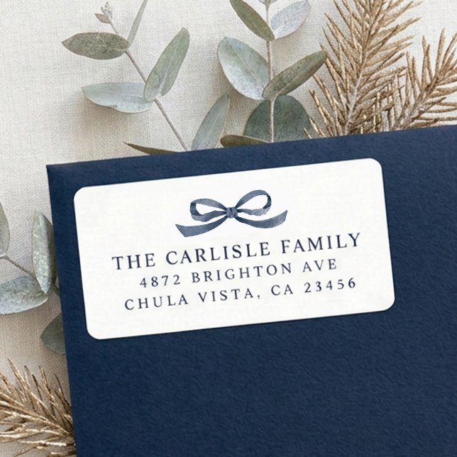 Simple Pretty Bow Christmas Return Address Label (Creator Uploaded)