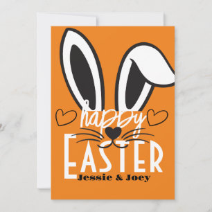 simple pretty easter bunny script family  holiday card