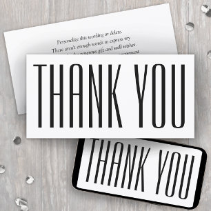 Simple Printable Chic Modern White Thank You Card