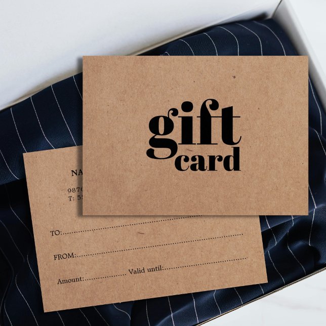 Simple Printed Kraft Beauty Gift Card (Creator Uploaded)