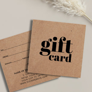 Simple Printed Kraft Beauty Gift Card