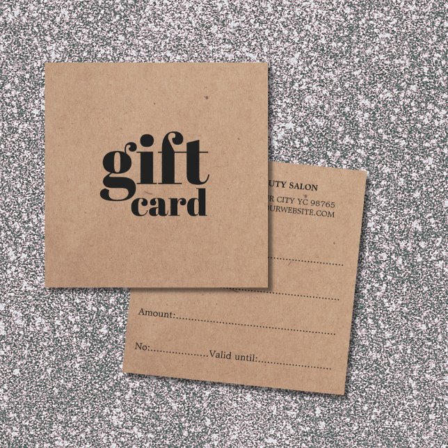 Simple Printed Kraft Beauty Gift Card (Creator Uploaded)