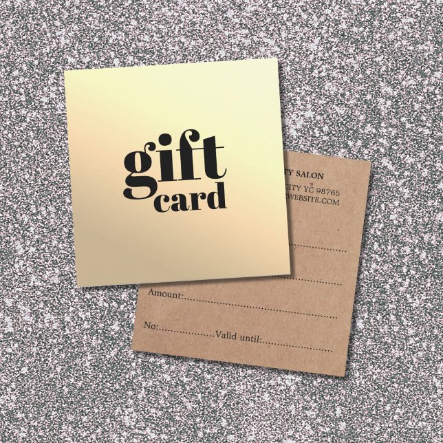Simple Printed Kraft Faux Gold Beauty Gift Card (Creator Uploaded)
