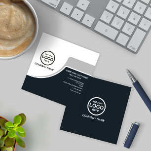 Simple Professional 2 colours add your logo Square Business Card
