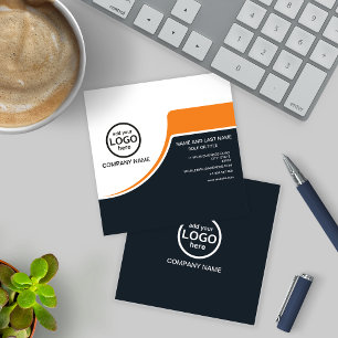 Simple Professional 2 colours add your logo Square Business Card