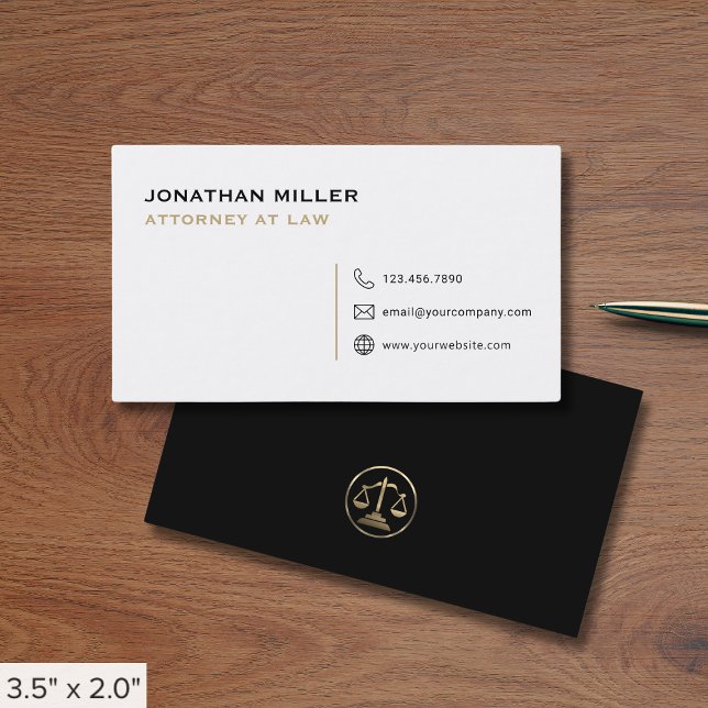 Simple Professional Attorney at Law Business Card (Creator Uploaded)