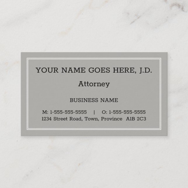 Simple Professional Attorney Business Card (Front)