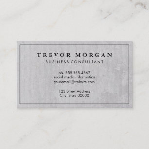 Simple Professional Black Border Grey Texture Business Card