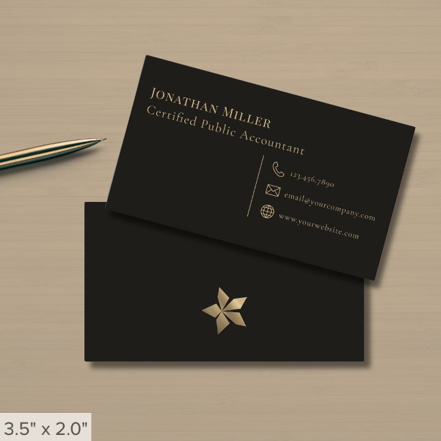 Simple Professional Black Business Card (Creator Uploaded)