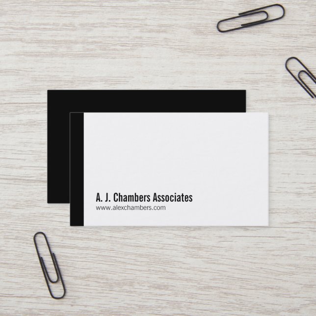 Simple professional black business cards (Front/Back In Situ)