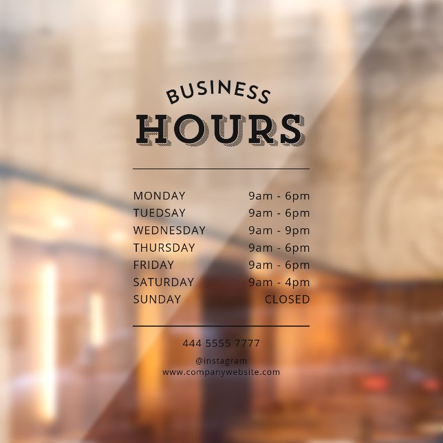 Simple Professional Black Business Opening Hours (Sheet 2)