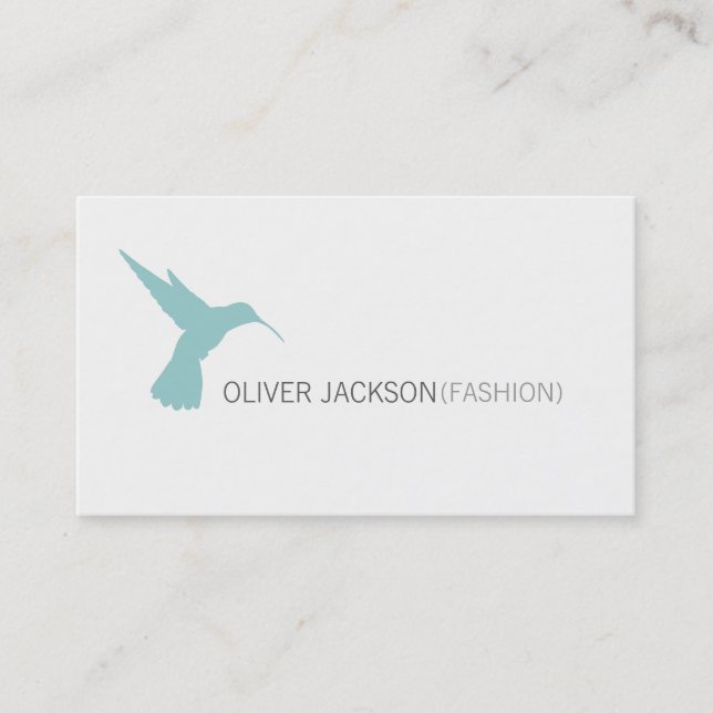 Simple Professional / Blue Bird Icon Business Card (Front)