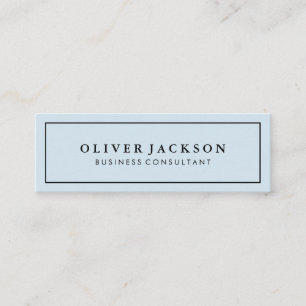 Simple Professional Blue White Border Minimalist Mini Business Card