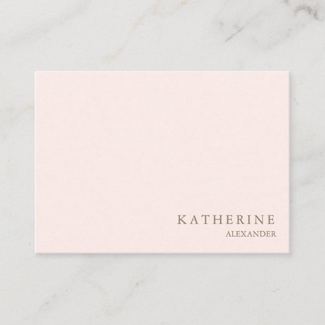 Simple & Professional Blush & Gold Business Card (Front)