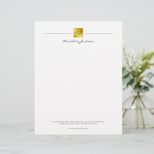 Simple Professional Branding Business Custom Letterhead (Standing Front)