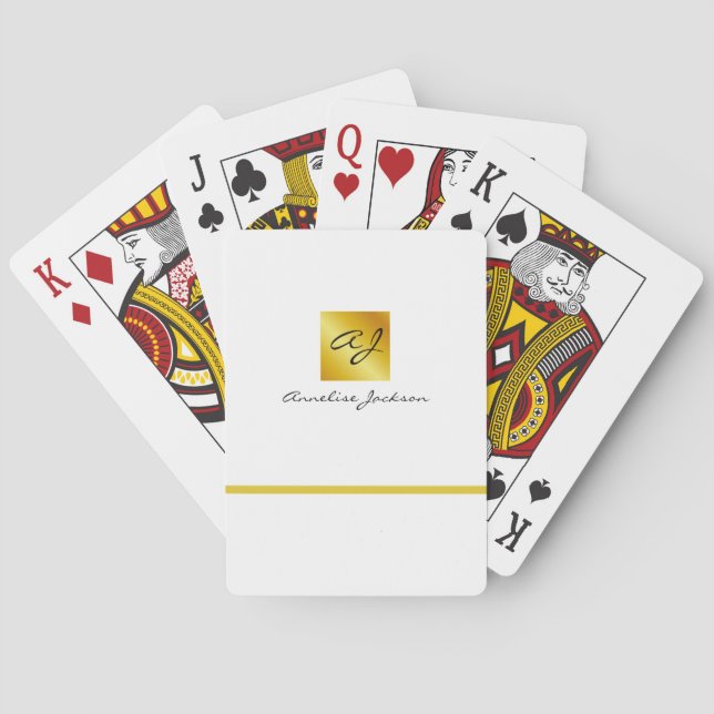 Simple Professional Branding Business Playing Cards (Back)