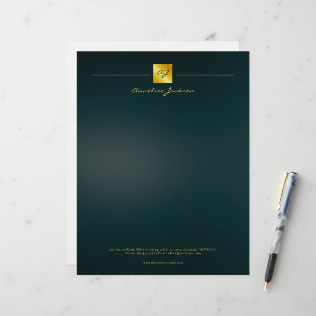 Simple Professional Branding Logo Custom Letterhead (Front/Back In Situ)