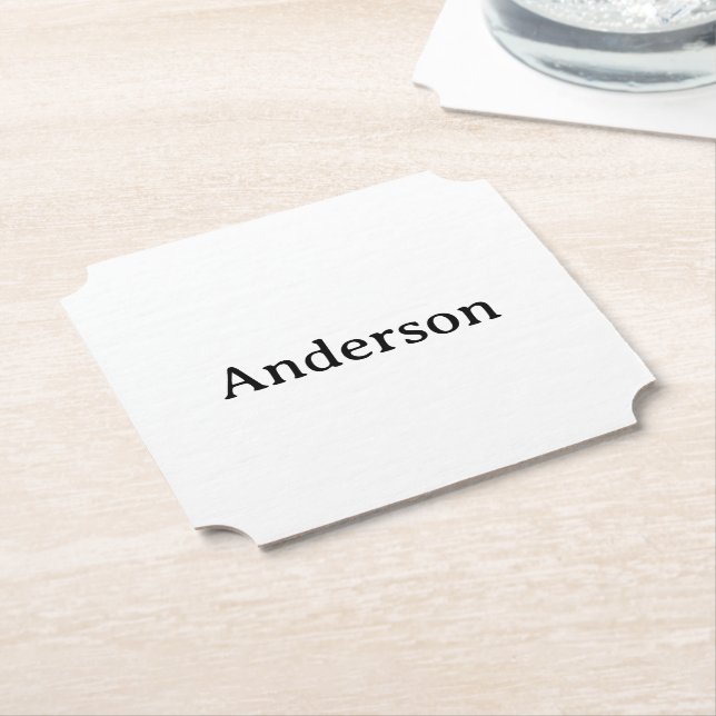 Simple Professional Business 4" x 4" Ticket Paper Coaster (Angled)