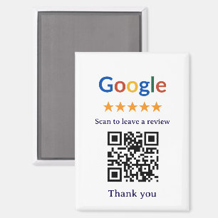 Simple Professional Business Google Review QR Code Magnet