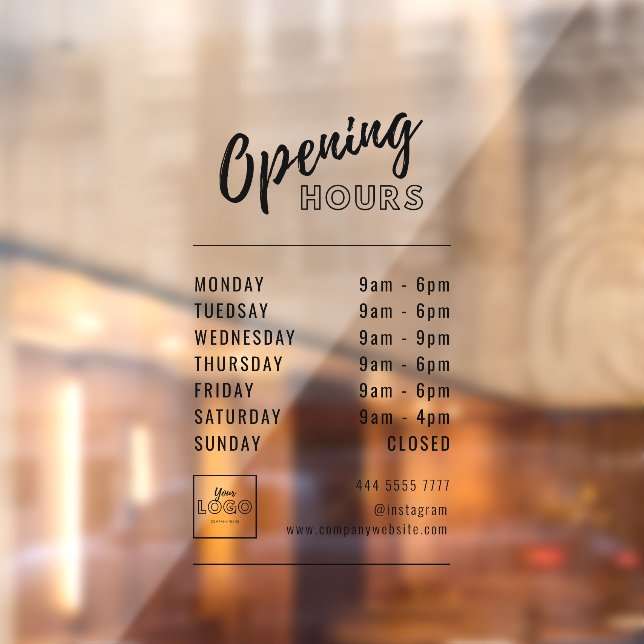 Simple Professional Business Hours Black with Logo (Sheet 2)