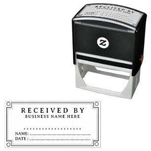 Simple Professional Business Received By Signature Self-inking Stamp