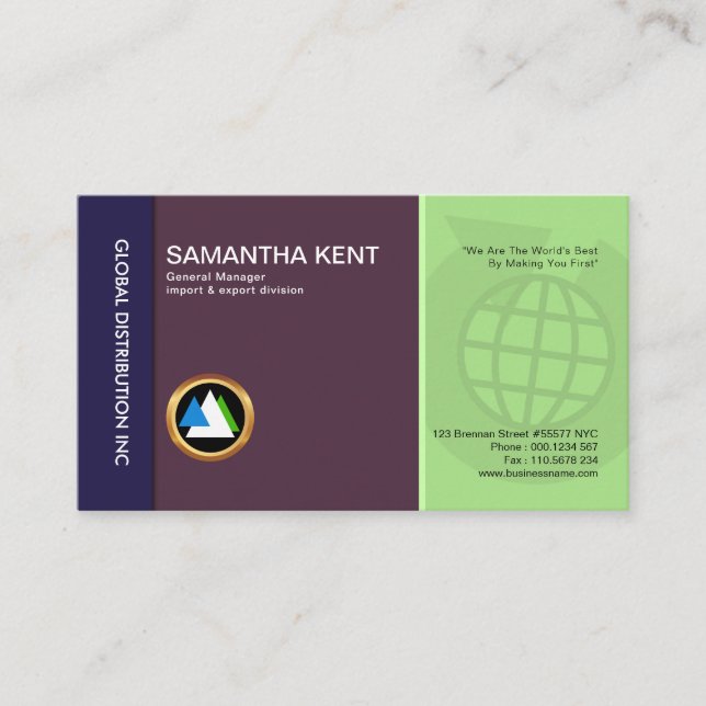 Simple Professional Concise Dynamic Global Imports Business Card (Front)