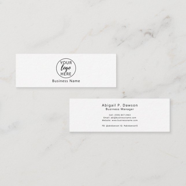 Simple Professional Custom Logo Mini Business Card (Front/Back)
