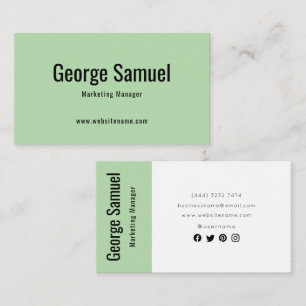 Simple Professional Elegant Employ Name Job Title Business Card