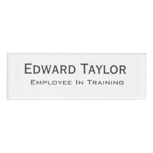 Simple Professional Employee Name Tag