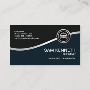 Simple Professional Energising Silver Wave Driver Business Card