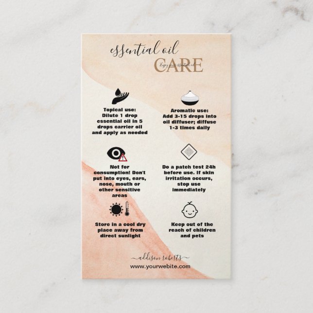 Simple Professional  Essential Oil Care Business Card (Front)