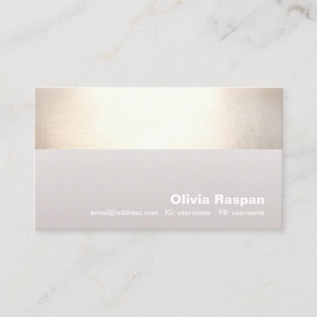 Simple Professional Gold Taupe Ombre Business Card