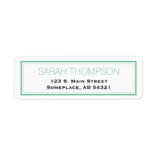 Simple Professional Green Stripe Border Labels