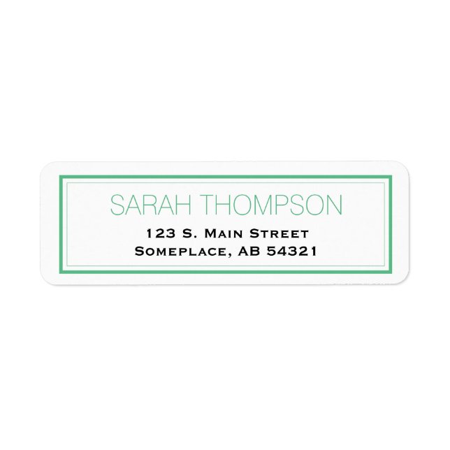 Simple Professional Green Stripe Border Labels (Front)