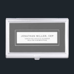 Simple Professional Grey Business Card Holder<br><div class="desc">Simple modern professional design with personalised name,  title,  company or custom text in classic block typography on a grey background. Personalise for your custom use.</div>