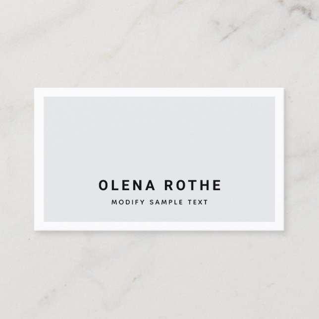 Simple Professional Grey White Boder Calling Card (Front)