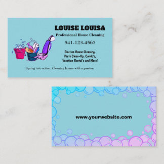 Simple Professional House Cleaning Business Cards